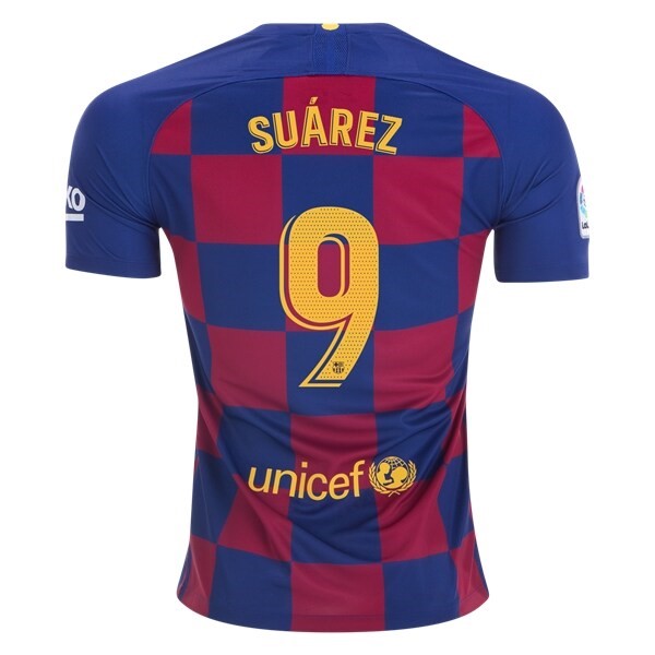 Camiseta Barcelona NO.9 Suarez 1ª 2019 2020 Azul Rojo